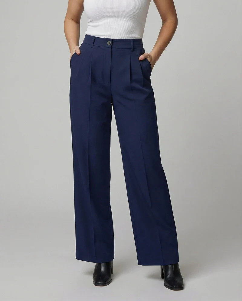 Damen Hochtaillierte Weite Hose