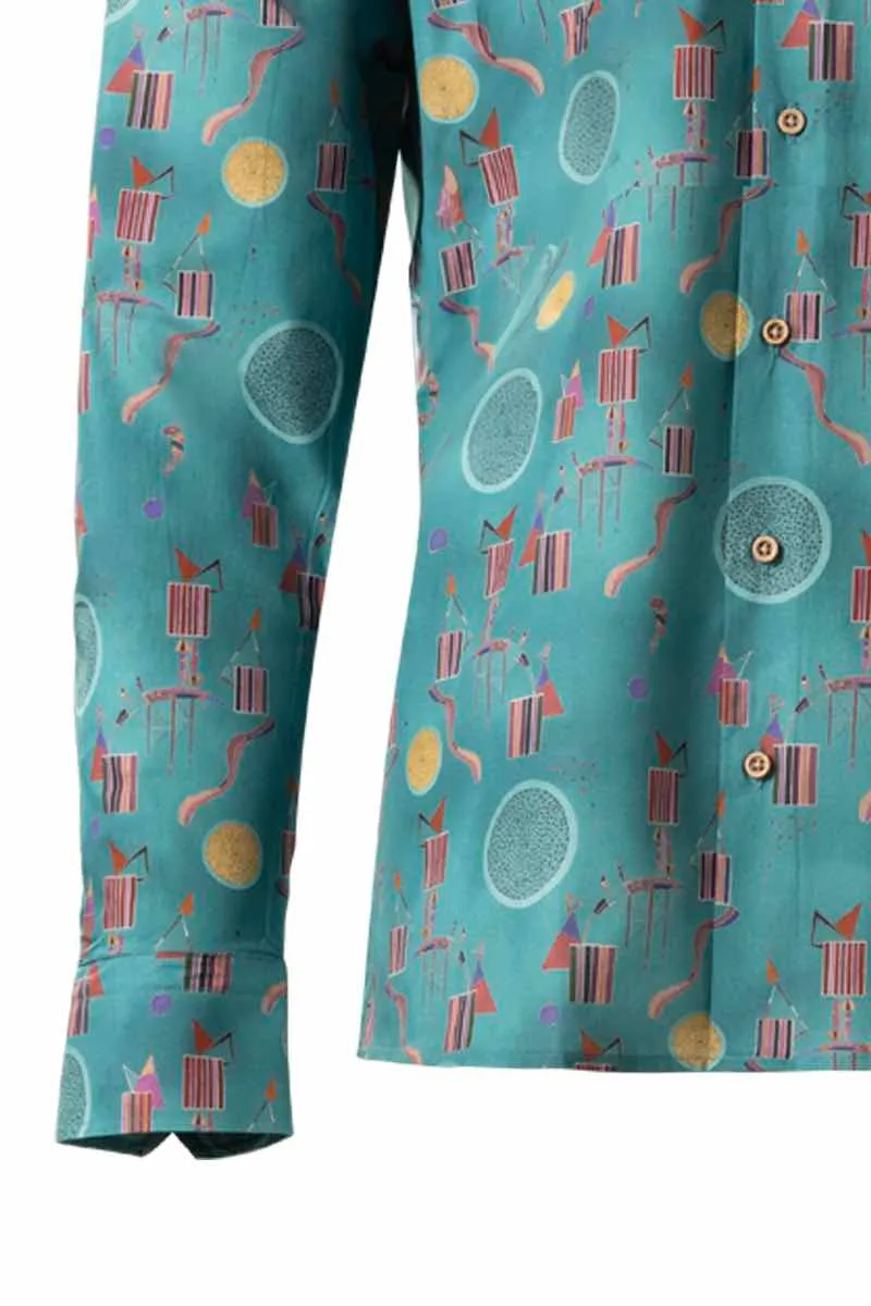 An Intimate Party Kandinsky Inspired Print Long Sleeve Shirt for Men