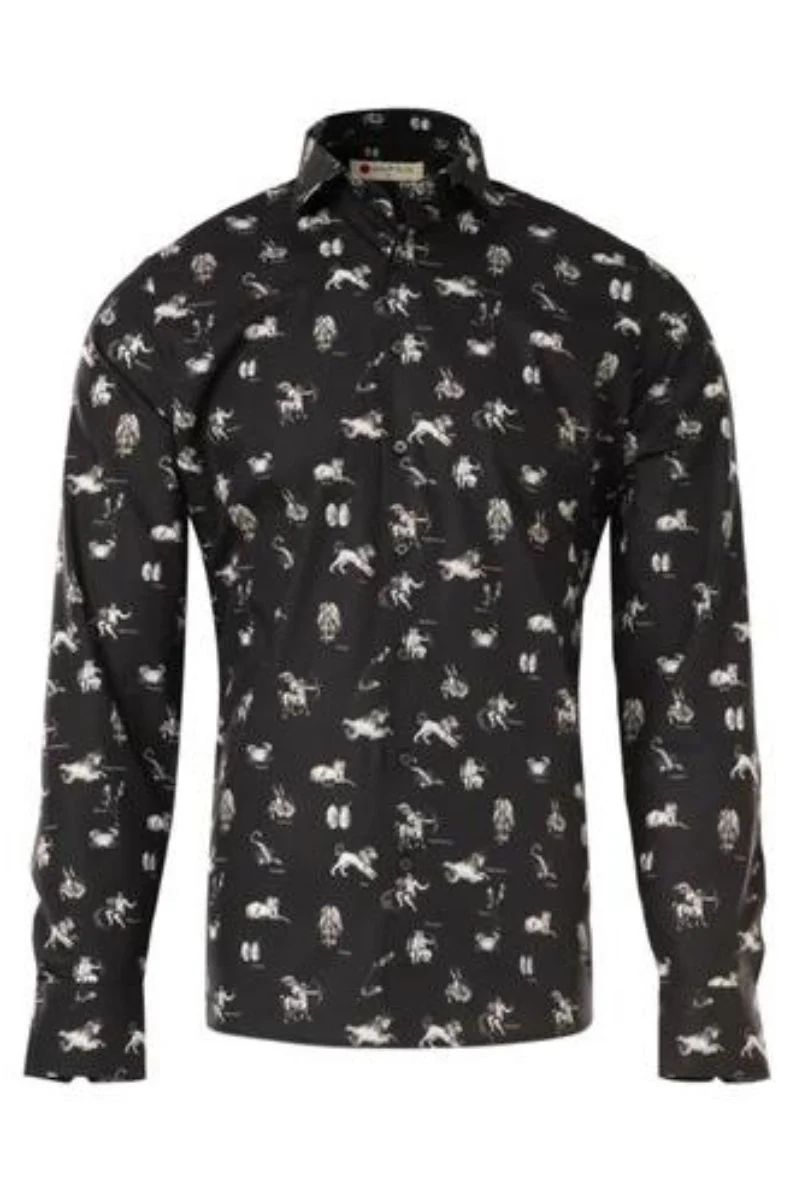Zodiac Print Long Sleeve Shirt for Men