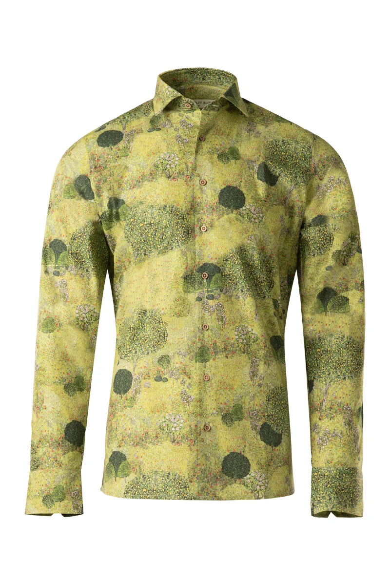 Orchard with Roses Gustav Klimt Print Long Sleeve Shirt for Men