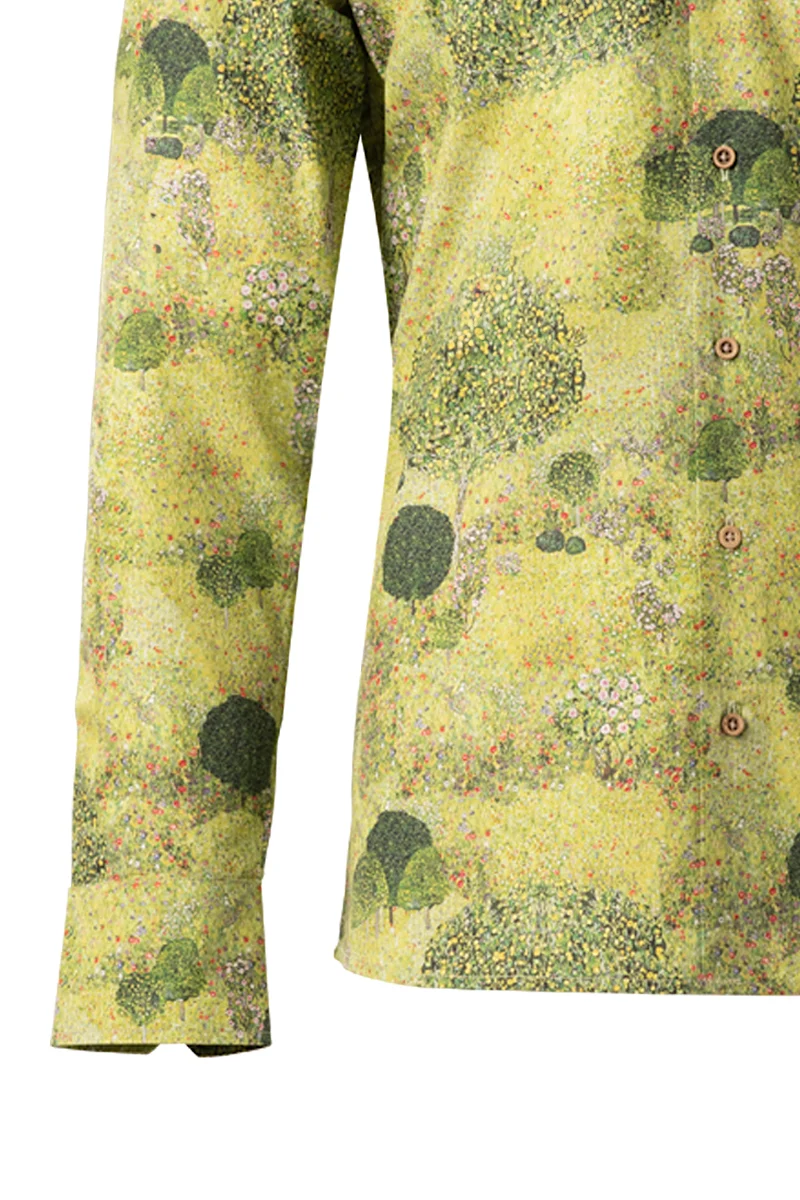 Orchard with Roses Gustav Klimt Print Long Sleeve Shirt for Men