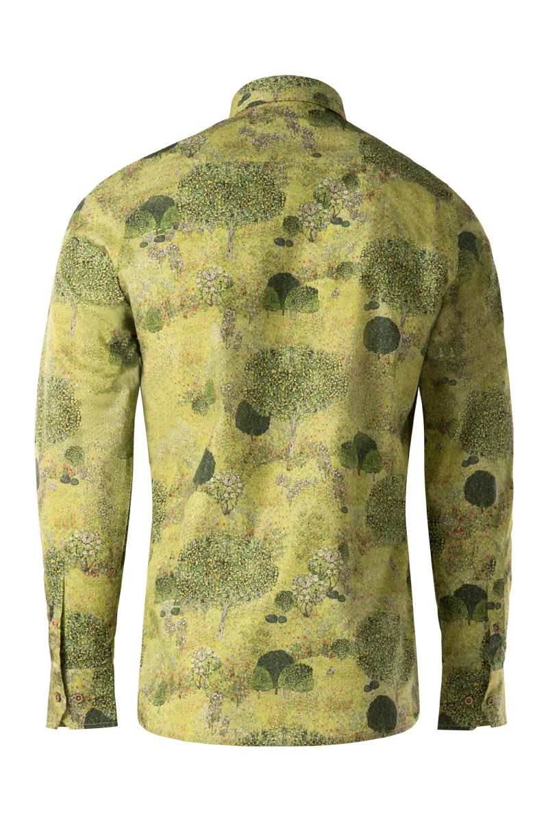 Orchard with Roses Gustav Klimt Print Long Sleeve Shirt for Men