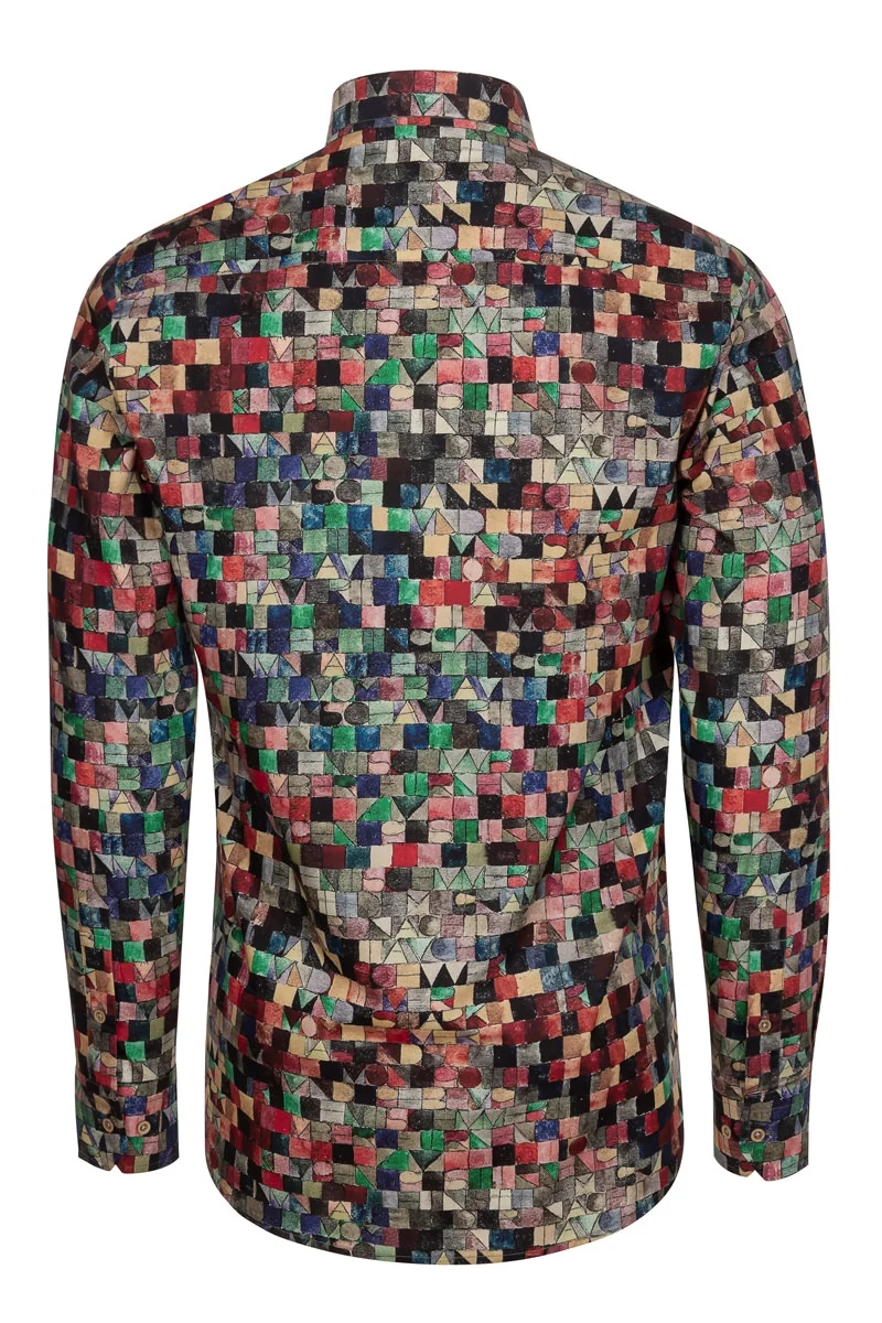 Gray of Night P. Klee Print Long Sleeve Shirt for Men