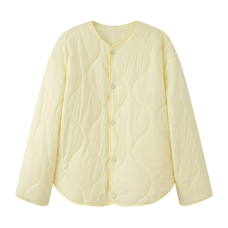 Damen Steppjacke mit Oversize‑Schnitt, Rundhals und geschwungenem Saum Nord Taschen