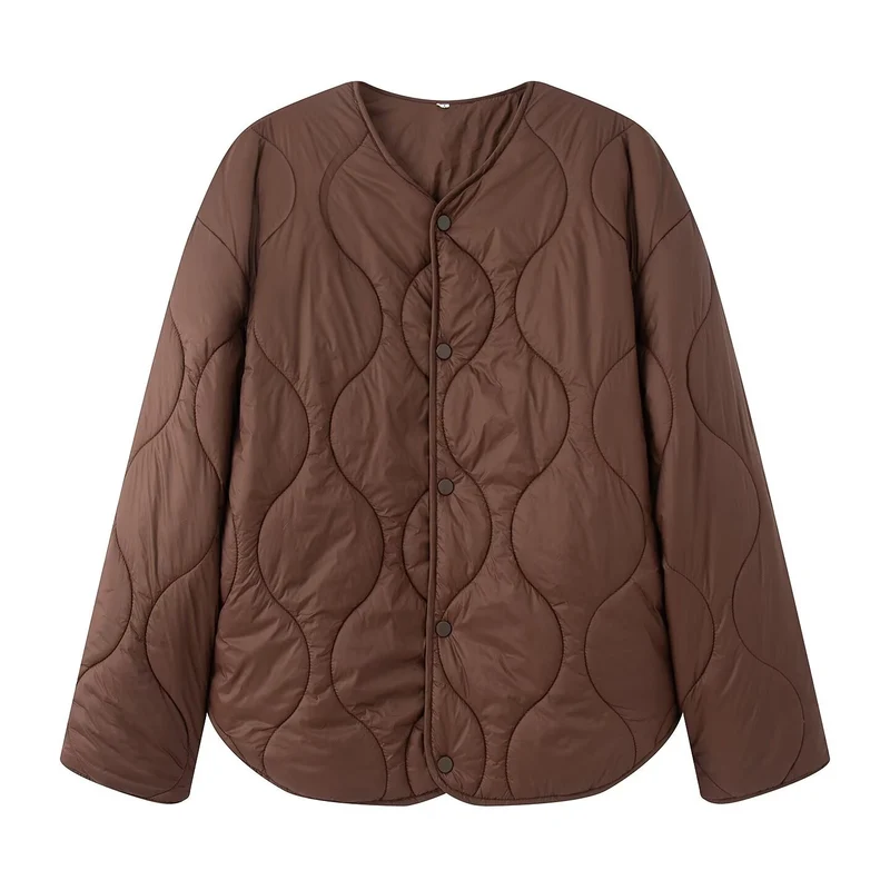 Damen Steppjacke mit Oversize‑Schnitt, Rundhals und geschwungenem Saum Nord Taschen