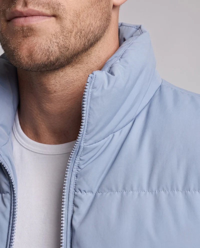 Herren gesteppte Weste mit gNord Taschen-beschnittenem Futter und hohem Stehkragen Nord Taschen
