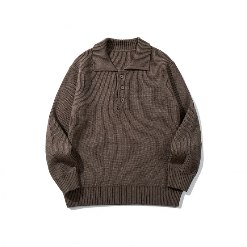 Herren Feinstrick-Polo-Pullover mit Hemdkragen, Knopfleiste und geripptem Saum Nord Taschen
