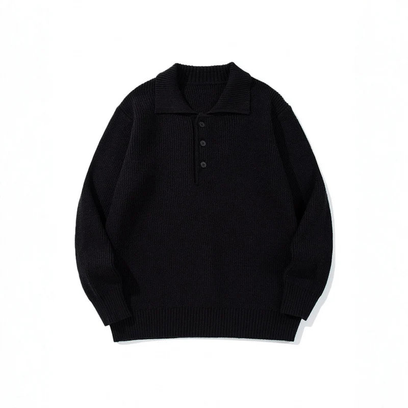 Herren Feinstrick-Polo-Pullover mit Hemdkragen, Knopfleiste und geripptem Saum Nord Taschen