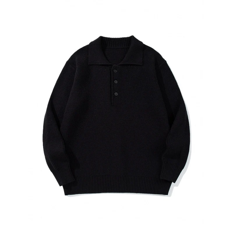 Herren Feinstrick-Polo-Pullover mit Hemdkragen, Knopfleiste und geripptem Saum Nord Taschen