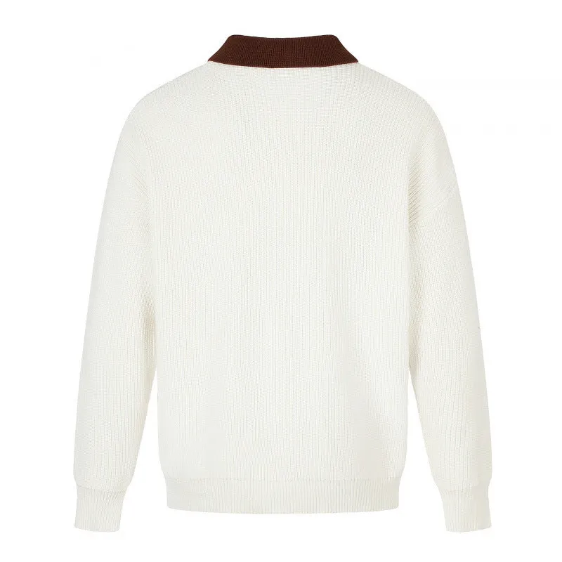 Herren Feinstrick-Polo mit Henley‑Knopfleiste und kontrastierendem Polokragen Nord Taschen