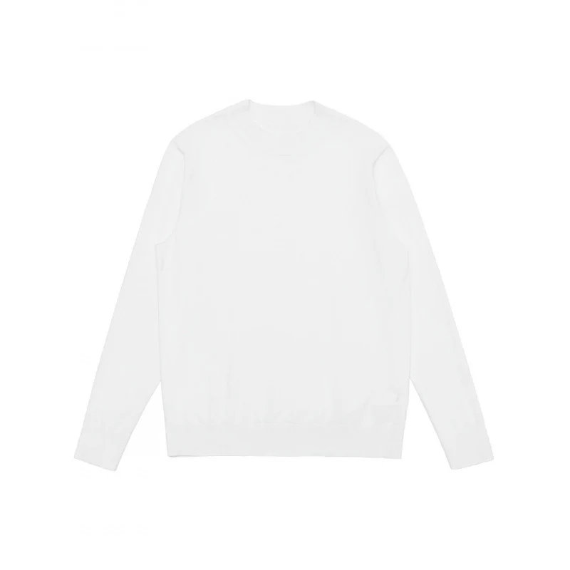 Herren Feiner Merino‑Mix Rundhals‑Pullover mit schmaler Silhouette und gerippten Abschlüssen Nord Taschen