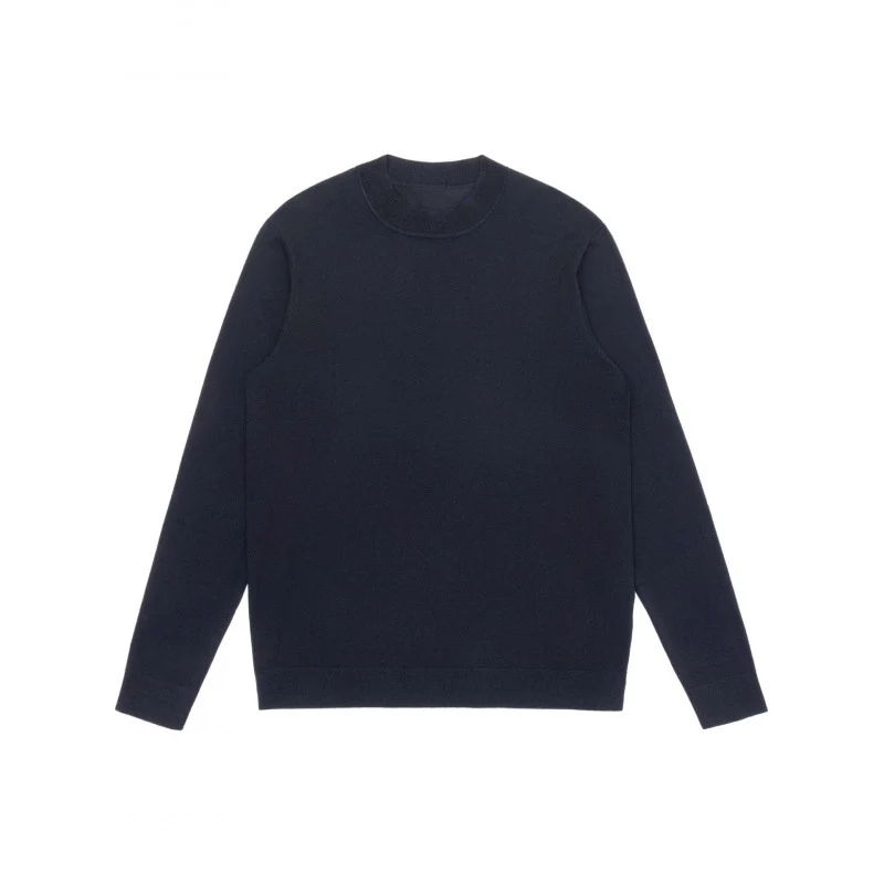 Herren Feiner Merino‑Mix Rundhals‑Pullover mit schmaler Silhouette und gerippten Abschlüssen Nord Taschen
