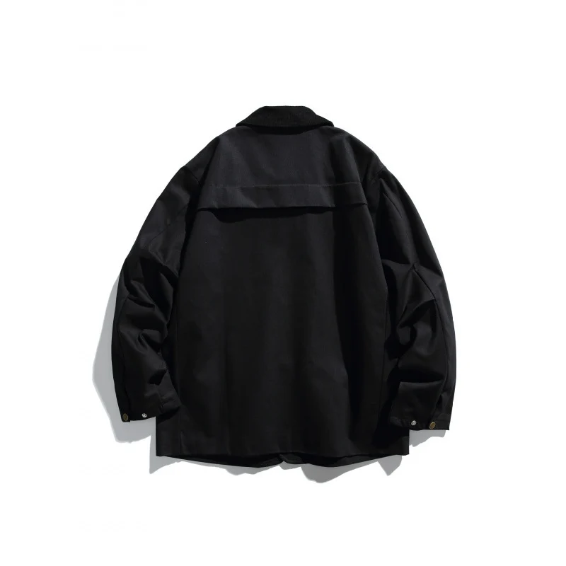 Herren Canvas-Chorejacke mit Cordkragen und Druckknopffront Nord Taschen