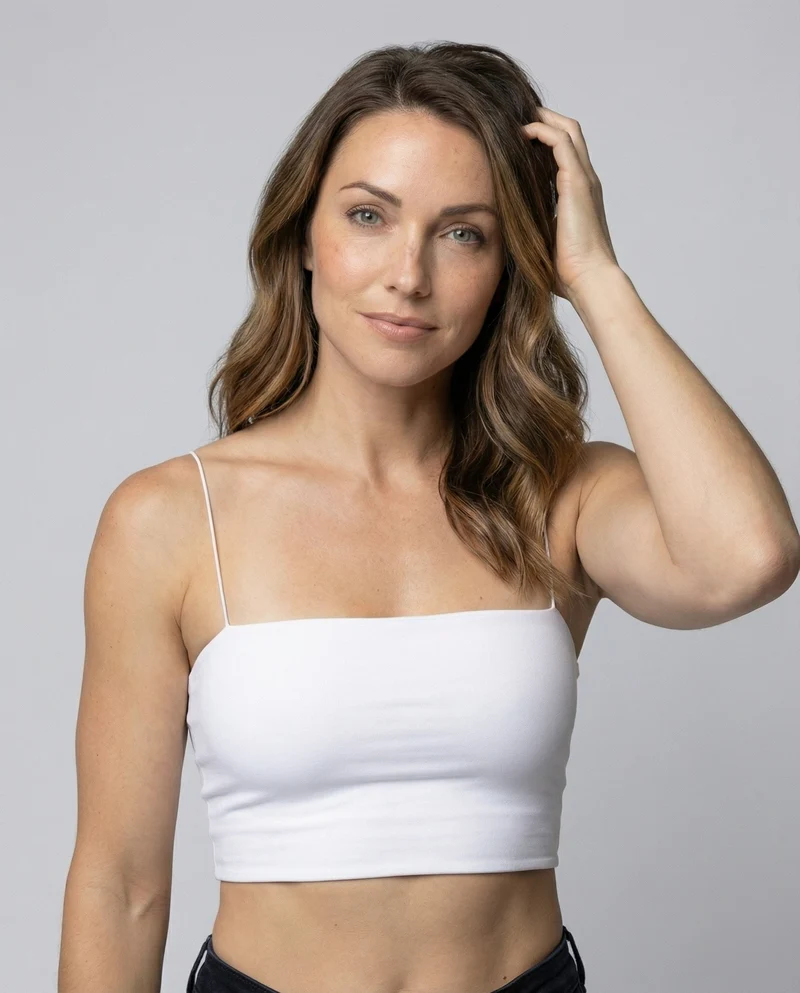 Damen Minimalistische Riemen Modal Kurzoberteil