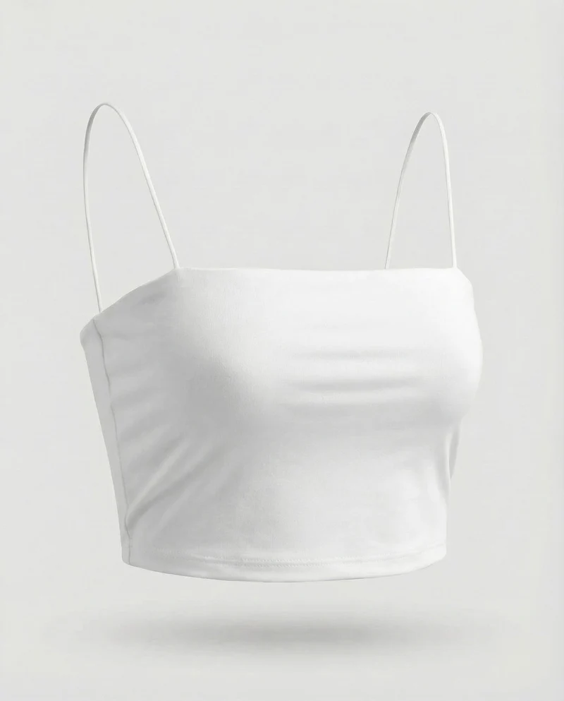 Damen Minimalistische Riemen Modal Kurzoberteil