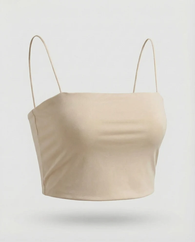 Damen Minimalistische Riemen Modal Kurzoberteil