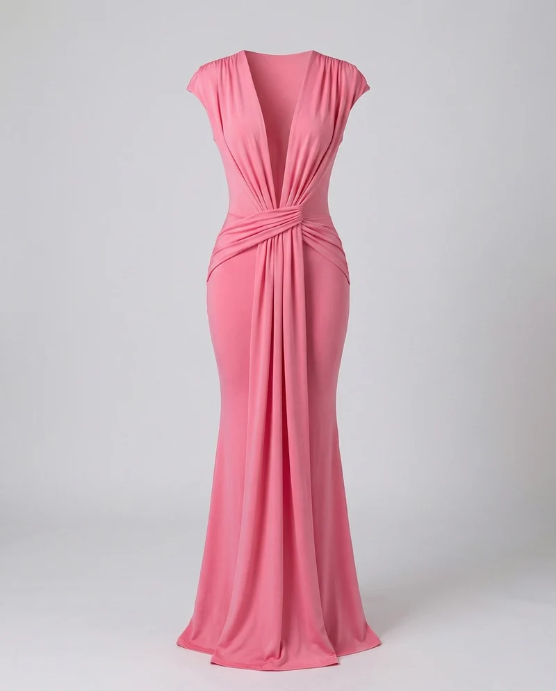 Damen Raffinerte Knotenakzent Maxikleid