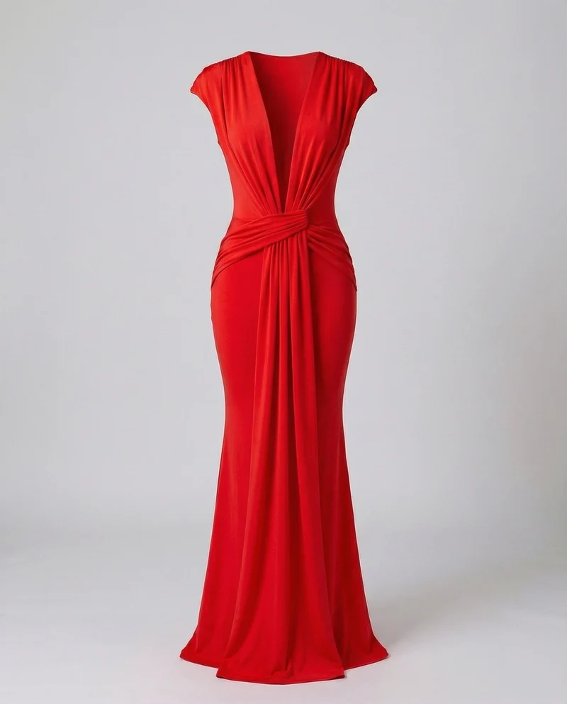 Damen Raffinerte Knotenakzent Maxikleid