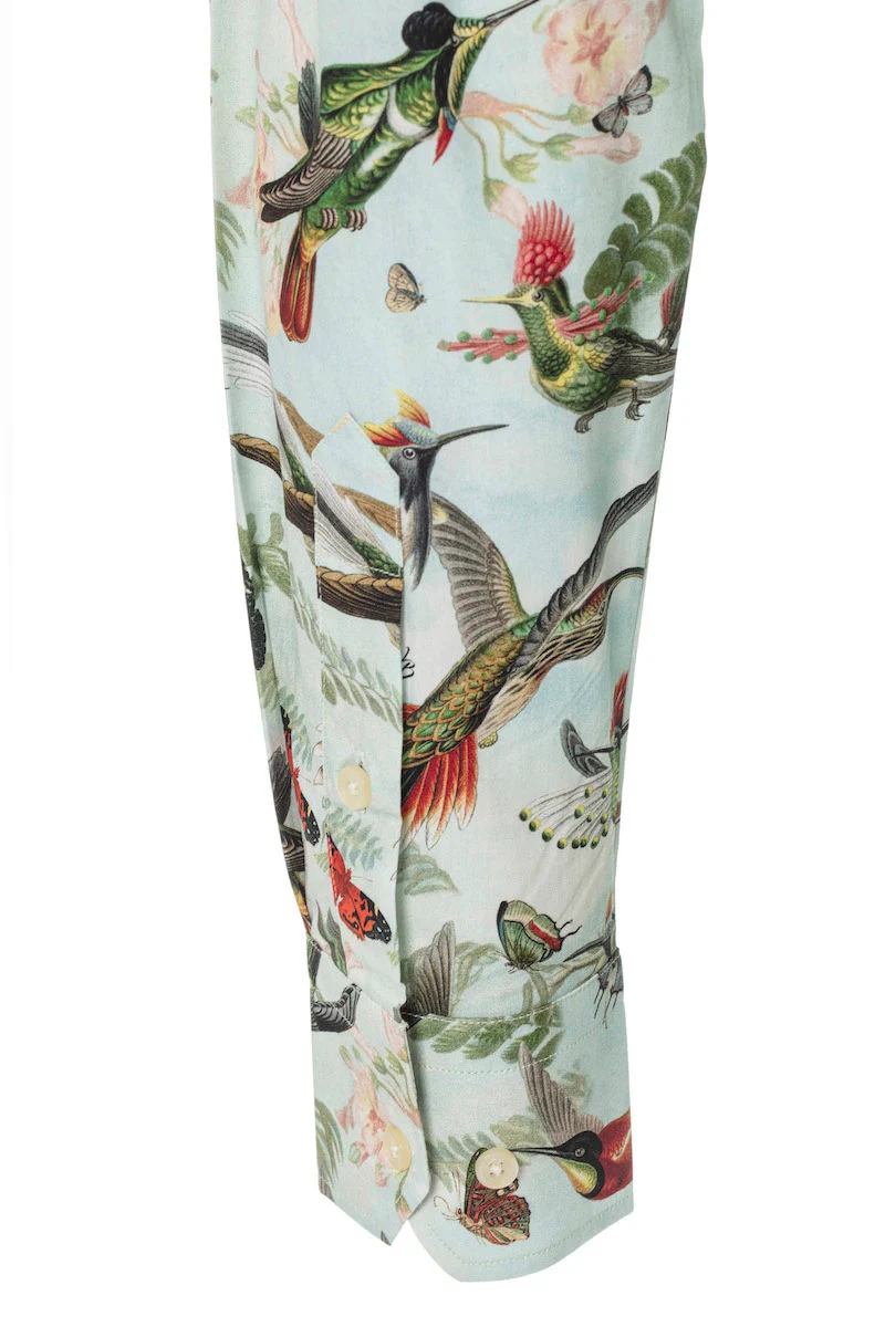 Hummingbirds Printed Long Sleeve Shirt for Men
