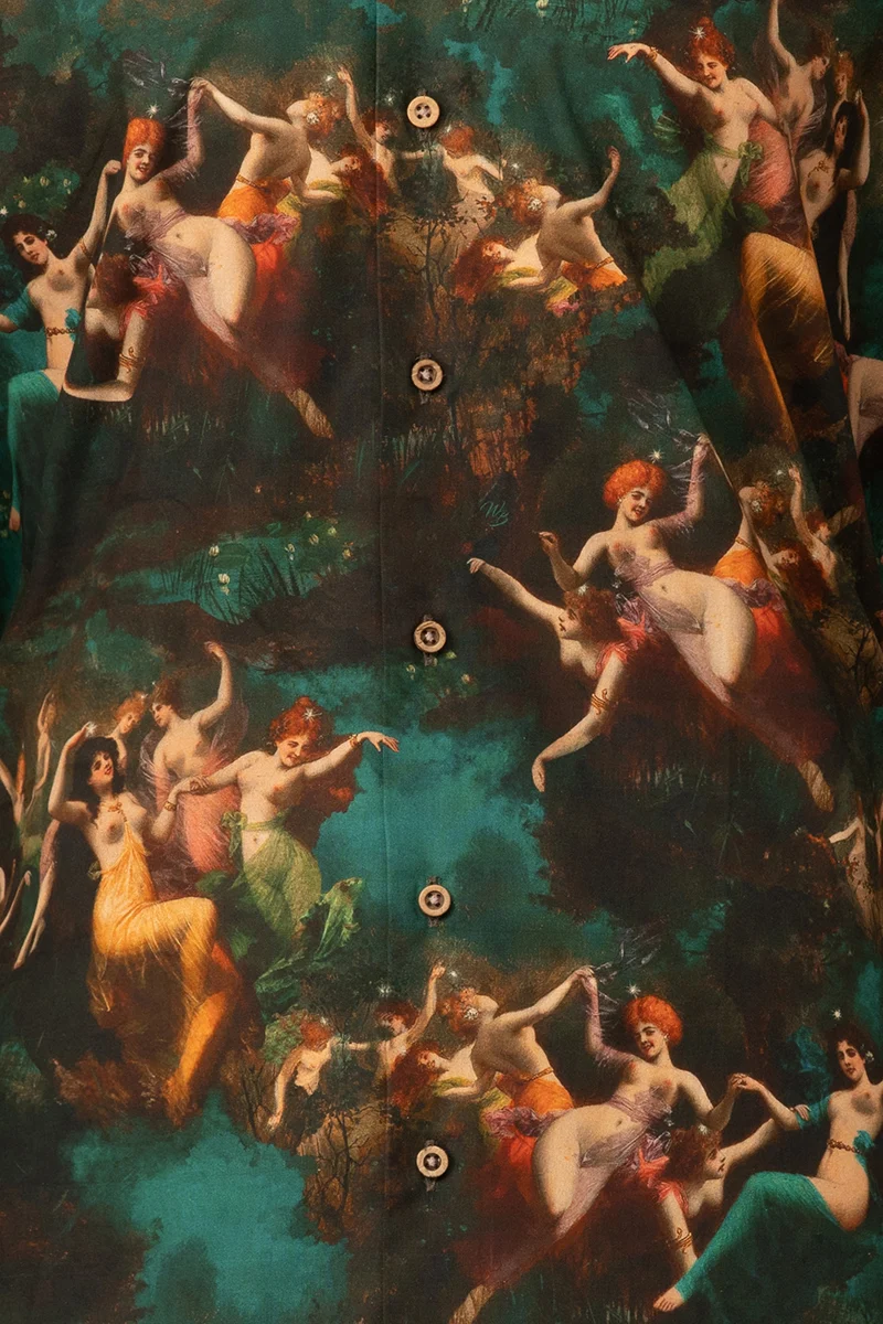 Feast of Fauns & Nymphs Print Long Sleeve Shirt for Men