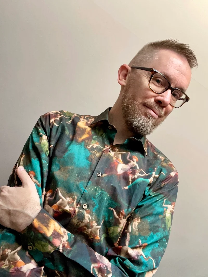 Feast of Fauns & Nymphs Print Long Sleeve Shirt for Men