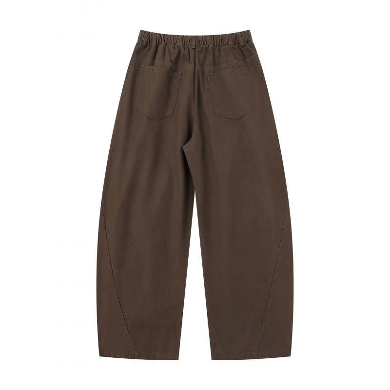 Damen Weite Culotte-Hose mit elastischem Bund, dekorativen Falten und geschwungenen Nahtdetails Nord Taschen
