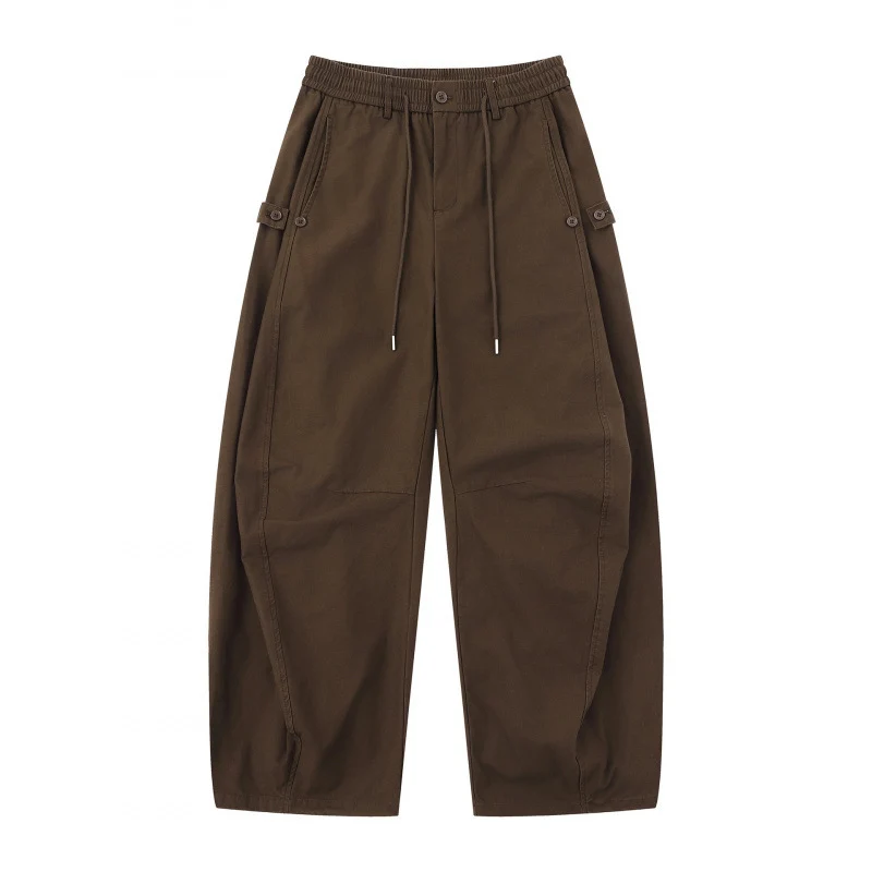 Damen Weite Culotte-Cargo-Hose mit elastischem Bund, Tunnelzug und aufgesetzten Taschen Nord Taschen