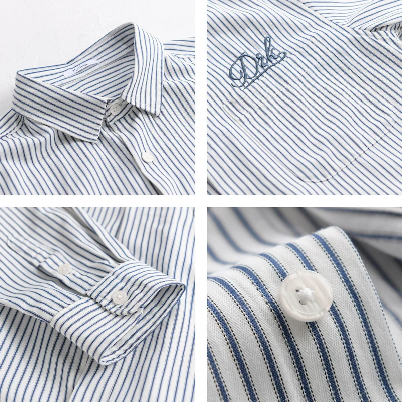 Herren Gestreiftes Overshirt‑Hemd mit Brusttasche und tonalem Logo‑Stick Nord Taschen