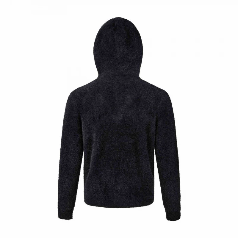 Damen Kapuzen-Fleecejacke aus Teddystoff mit Leopardenmuster und Reißverschluss Nord Taschen
