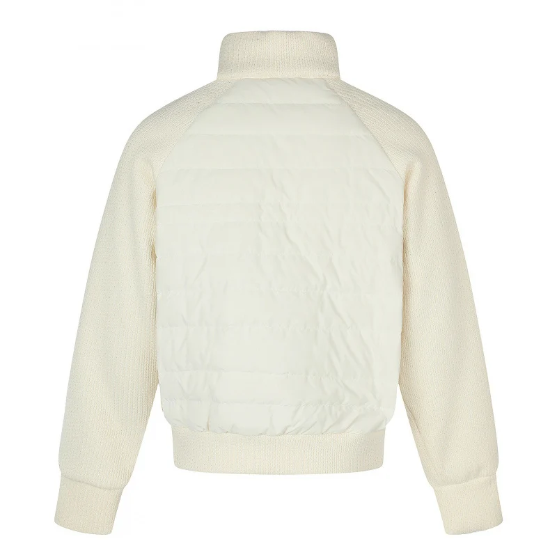 Damen Hybrid-Steppjacke mit gesteppter Front, Grobstrickärmeln und hohem Stehkragen Nord Taschen
