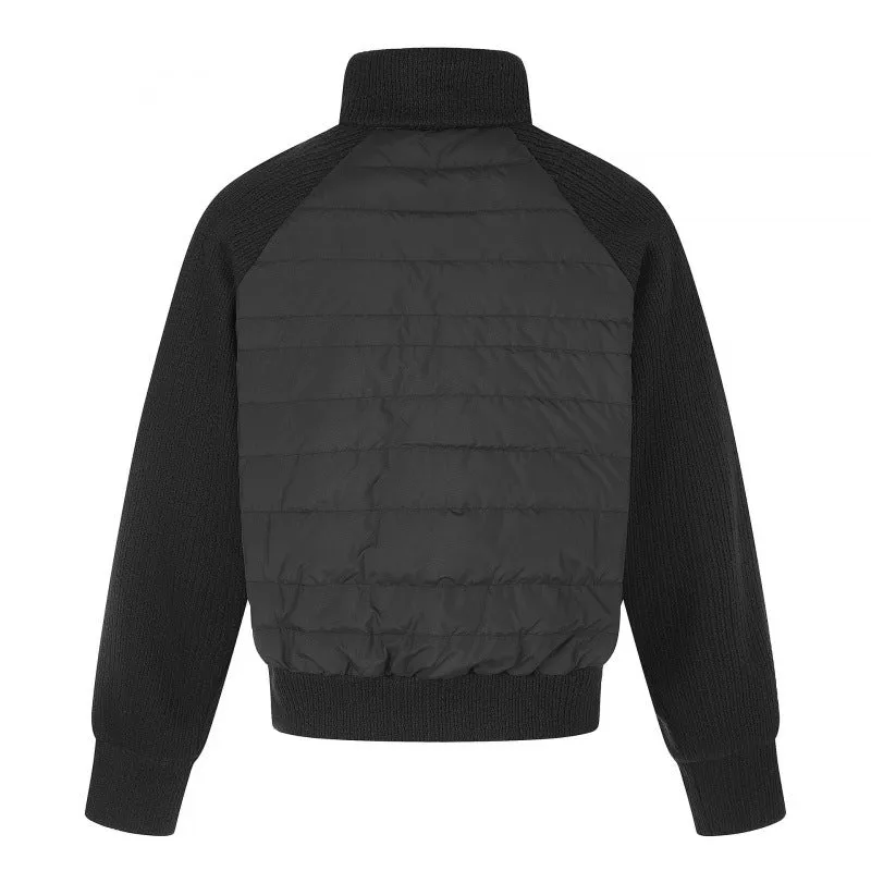 Damen Hybrid-Steppjacke mit gesteppter Front, Grobstrickärmeln und hohem Stehkragen Nord Taschen