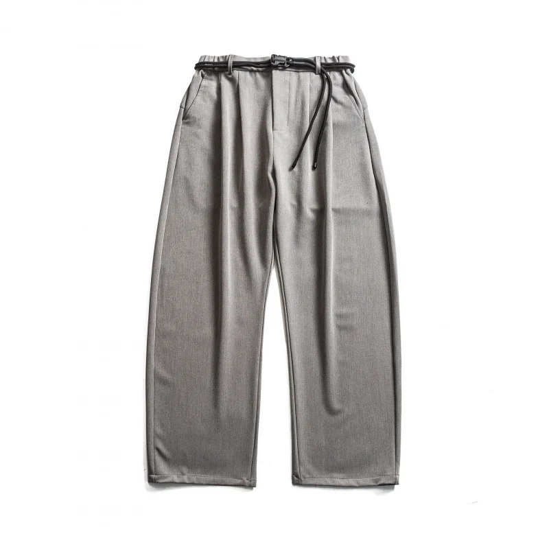 Damen Hochtalierte weite Marlene-Hose mit Faltenbund und Tunnelzuggürtel Nord Taschen