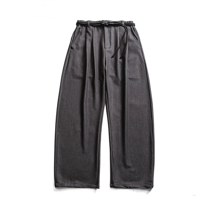 Damen Hochtalierte weite Marlene-Hose mit Faltenbund und Tunnelzuggürtel Nord Taschen