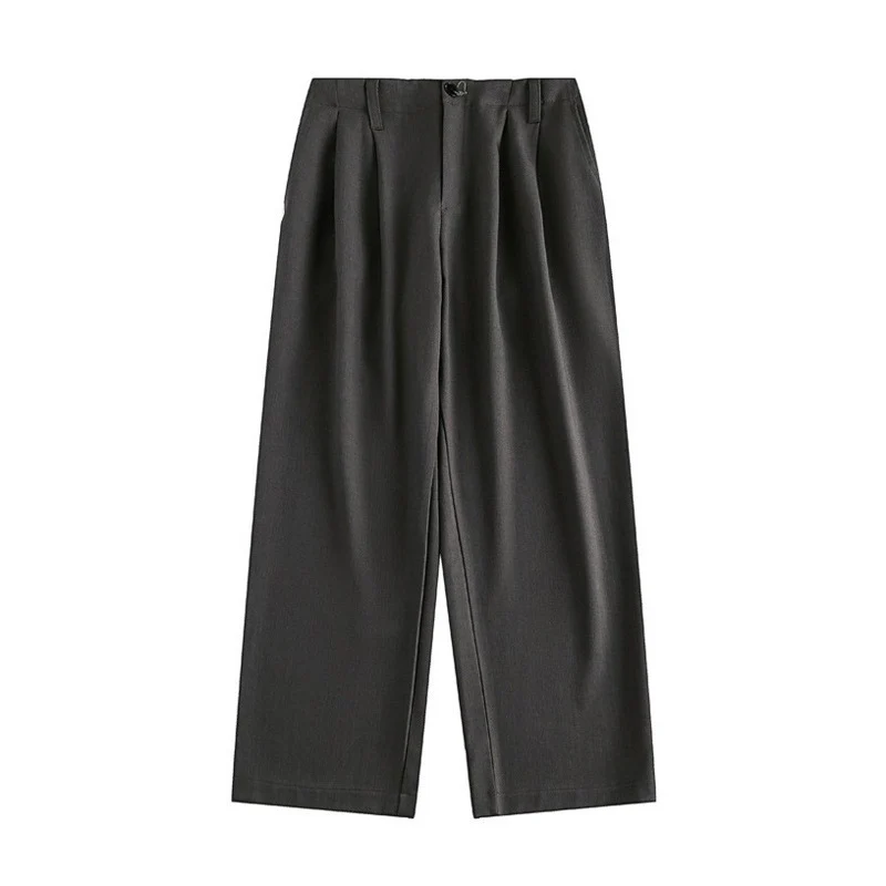 Damen Hochtaillierte weite Bundfalten-Hose mit geradem Bein Nord Taschen