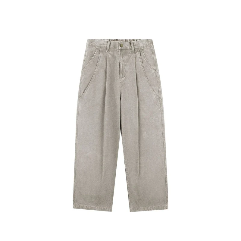 Damen Hochtaillierte Culotte-Hose mit weitem Bein, Bundfalten und soften Denimgriff Nord Taschen