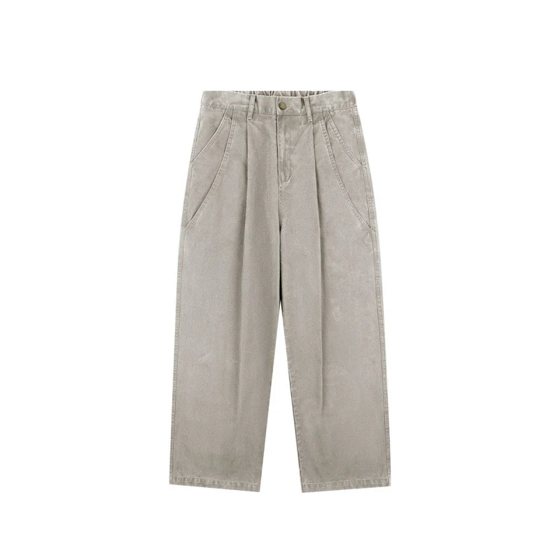 Damen Hochtaillierte Culotte-Hose mit weitem Bein, Bundfalten und soften Denimgriff Nord Taschen