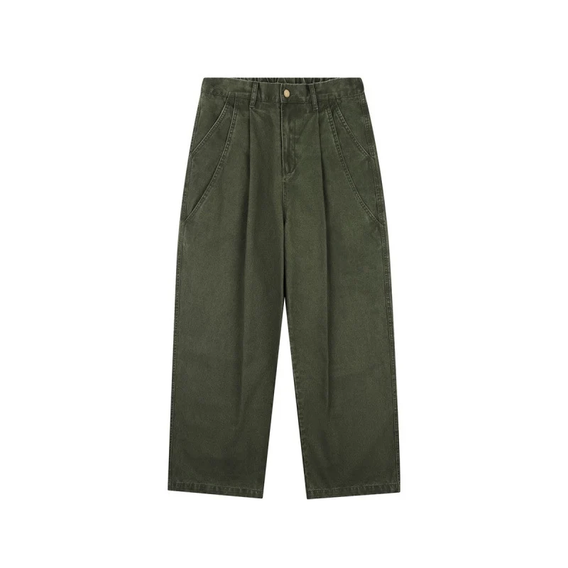 Damen Hochtaillierte Culotte-Hose mit weitem Bein, Bundfalten und soften Denimgriff Nord Taschen