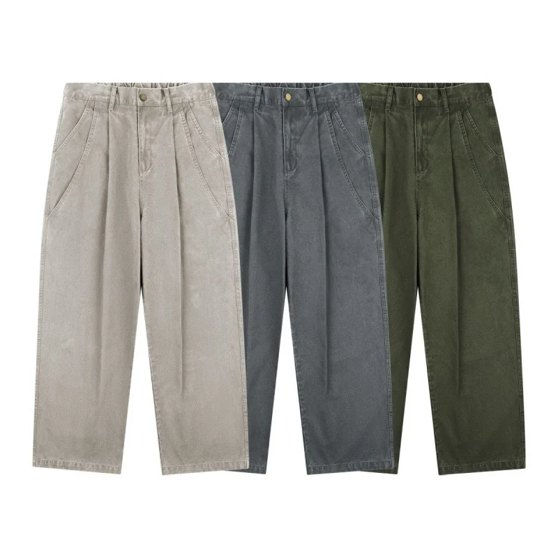 Damen Hochtaillierte Culotte-Hose mit weitem Bein, Bundfalten und soften Denimgriff Nord Taschen