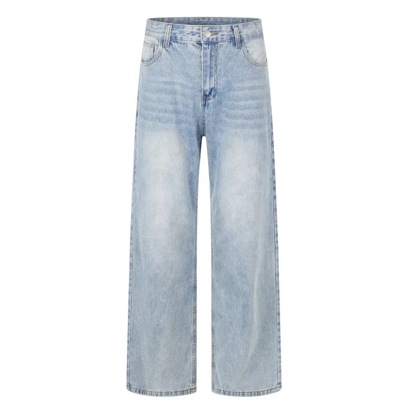Damen Hochgeschnittene weite Jeanshose mit weitem Bein, Vintage‑Waschung und klassischem Taschen‑Design Nord Taschen