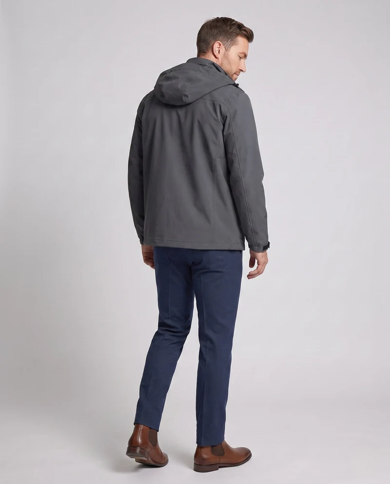Männliche wind- und wasserabweisende Softshell-Jacke mit abnehmbarer Kapuze und verdecktem Reißverschluss Nord Taschen