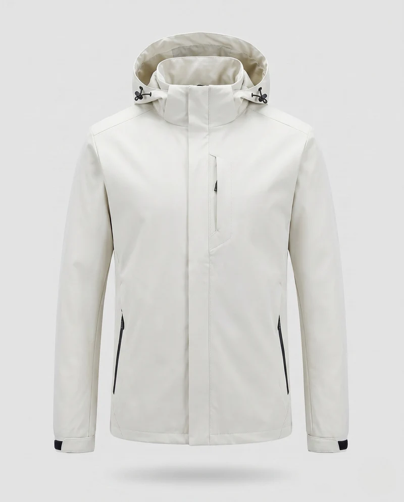 Männliche wind- und wasserabweisende Softshell-Jacke mit abnehmbarer Kapuze und verdecktem Reißverschluss Nord Taschen