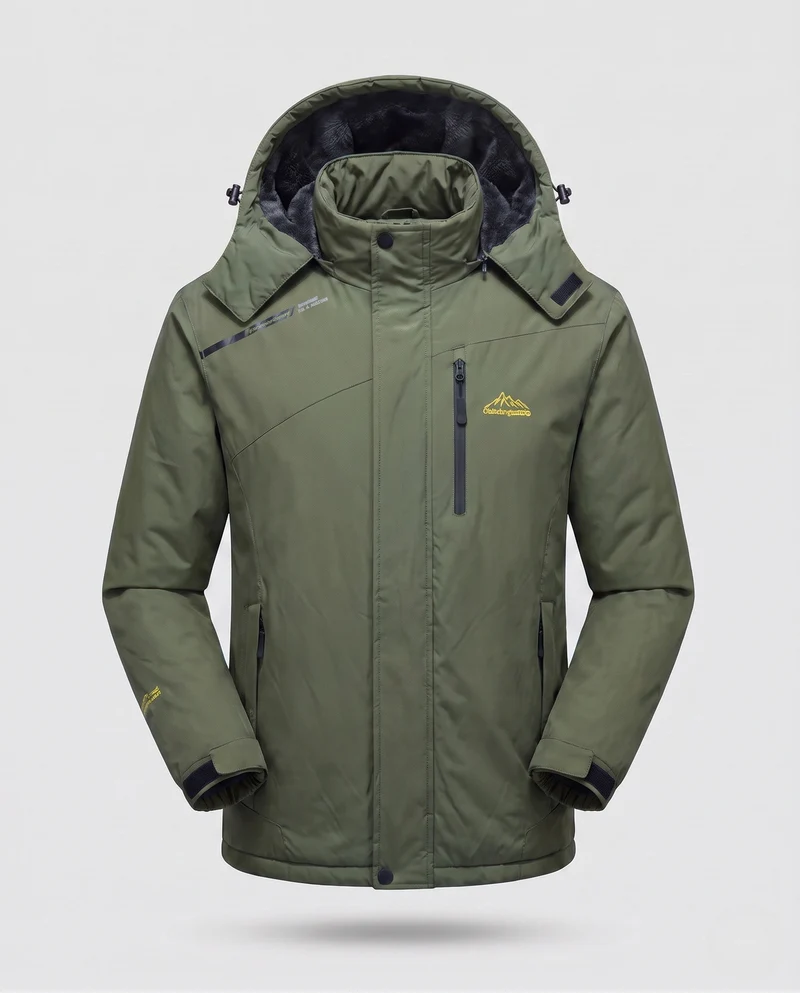 Herren Winterparka mit dickem Fleece-Innenfutter, abnehmbarer Kapuze und winddichter, wasserabweisender Softshell-Schicht Nord Taschen