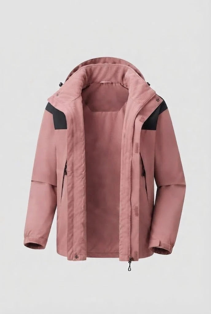 Herren zwei-lagige Softshell Outdoor-Jacke mit herausnehmbarer Fleece-Innenjacke und Kapuze Nord Taschen