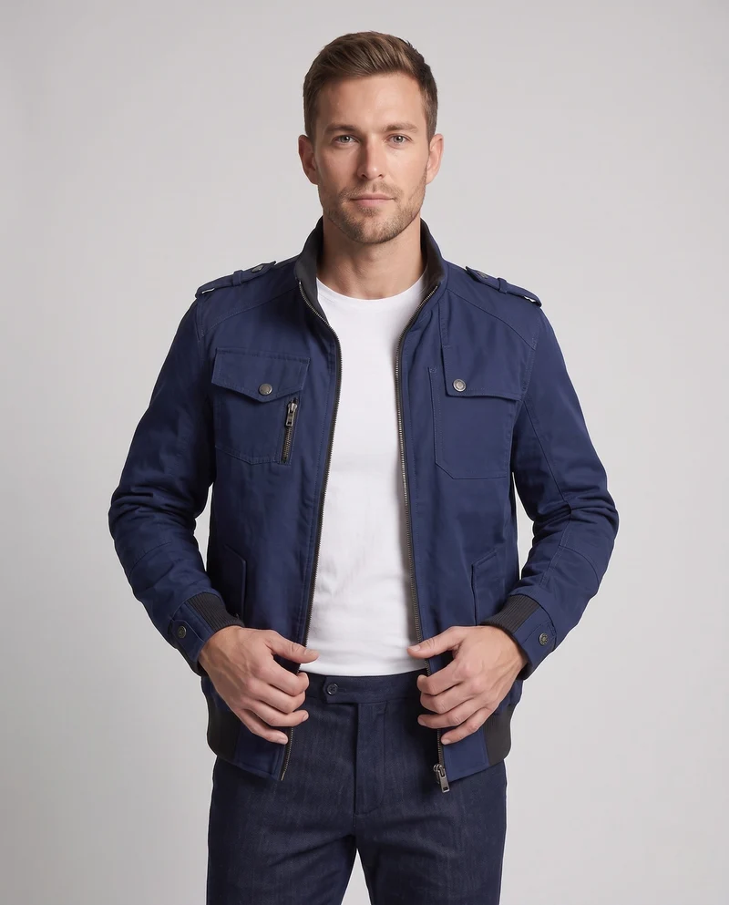 Herren Stylische Feldjacke mit praktischen Taschen Nord Taschen