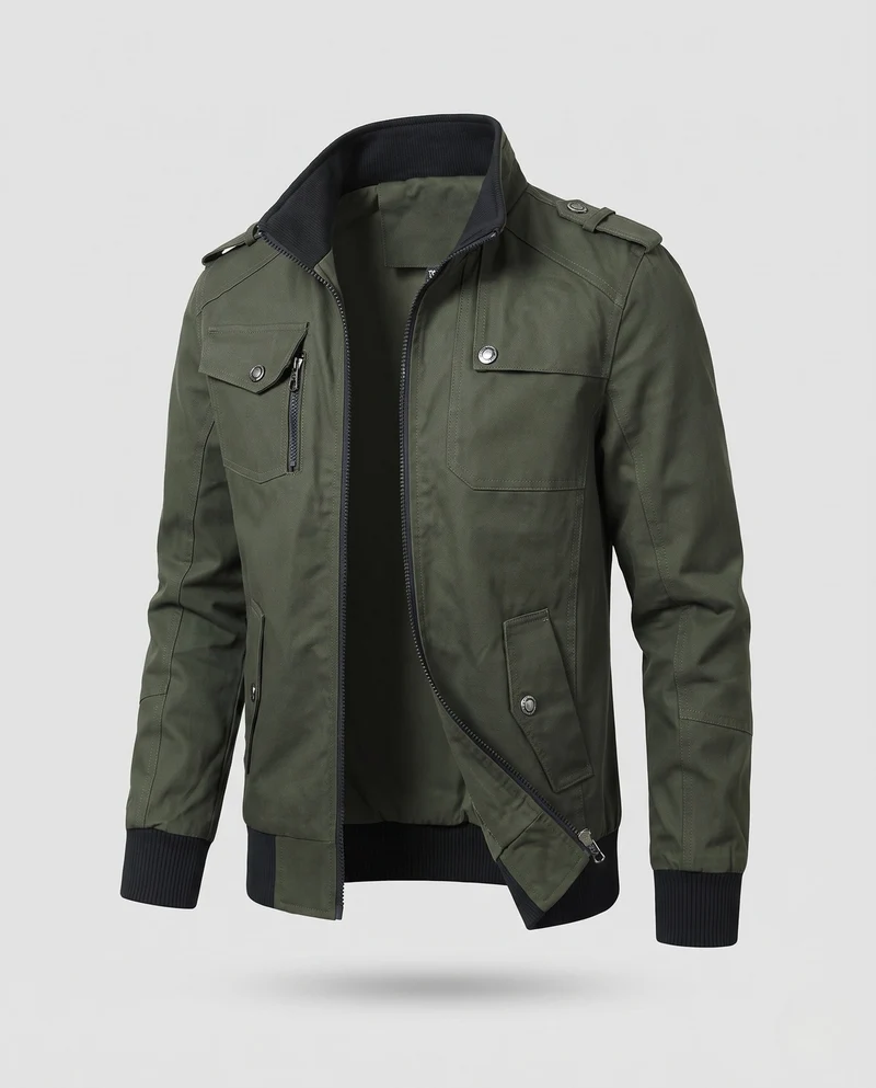 Herren Stylische Feldjacke mit praktischen Taschen Nord Taschen