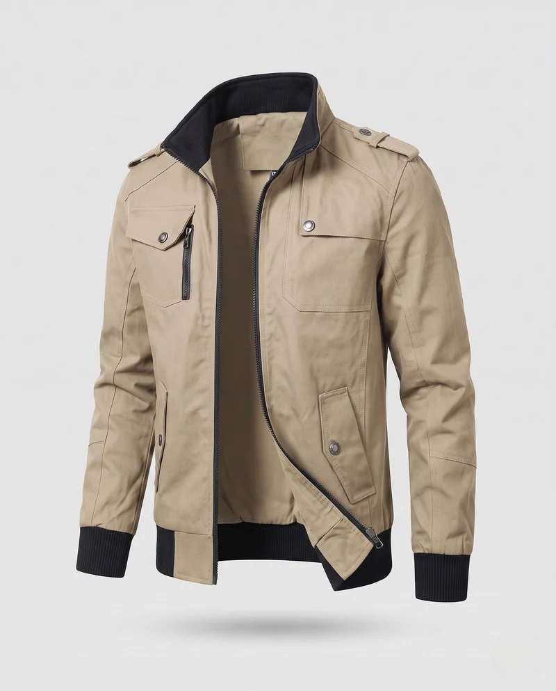 Herren Stylische Feldjacke mit praktischen Taschen Nord Taschen