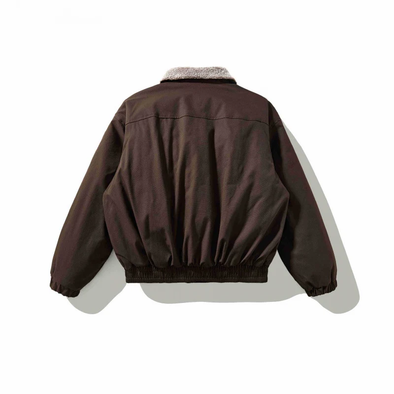 Herren Boxy-Utility-Bomberjacke mit Sherpa-Kragen und verdeckter Druckknopfleiste Nord Taschen