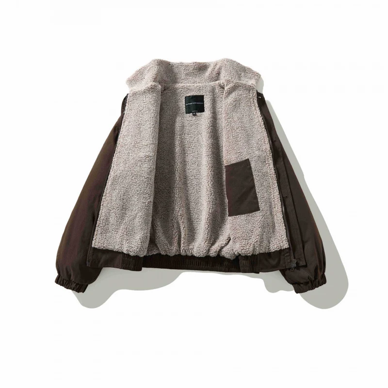 Herren Boxy-Utility-Bomberjacke mit Sherpa-Kragen und verdeckter Druckknopfleiste Nord Taschen
