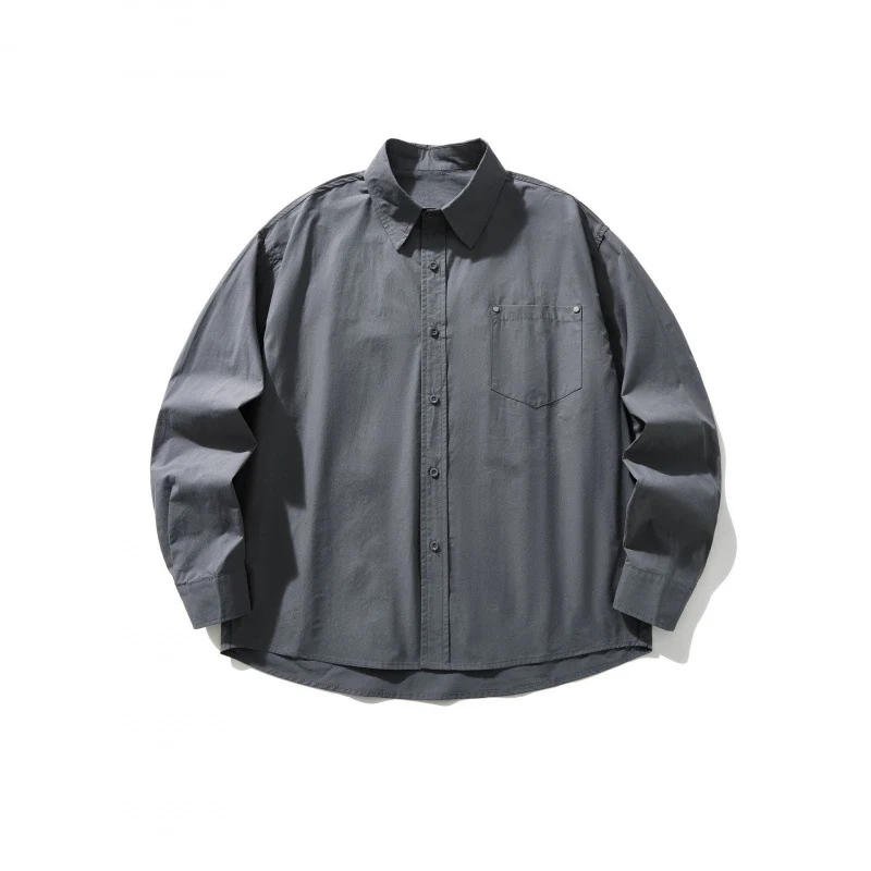 Herren Boxy-Overshirt mit Brusttasche und Hemdkragen aus leichtem Baumwollmix Nord Taschen