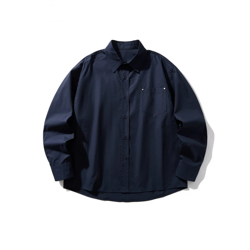 Herren Boxy-Overshirt mit Brusttasche und Hemdkragen aus leichtem Baumwollmix Nord Taschen